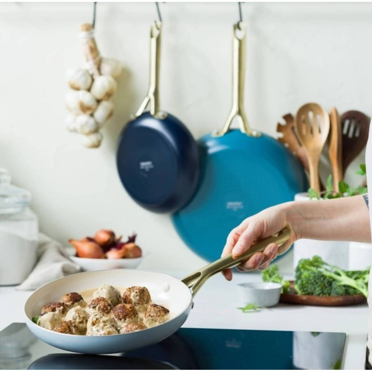 GreenPan Frypan Set Coastal 3 Piece