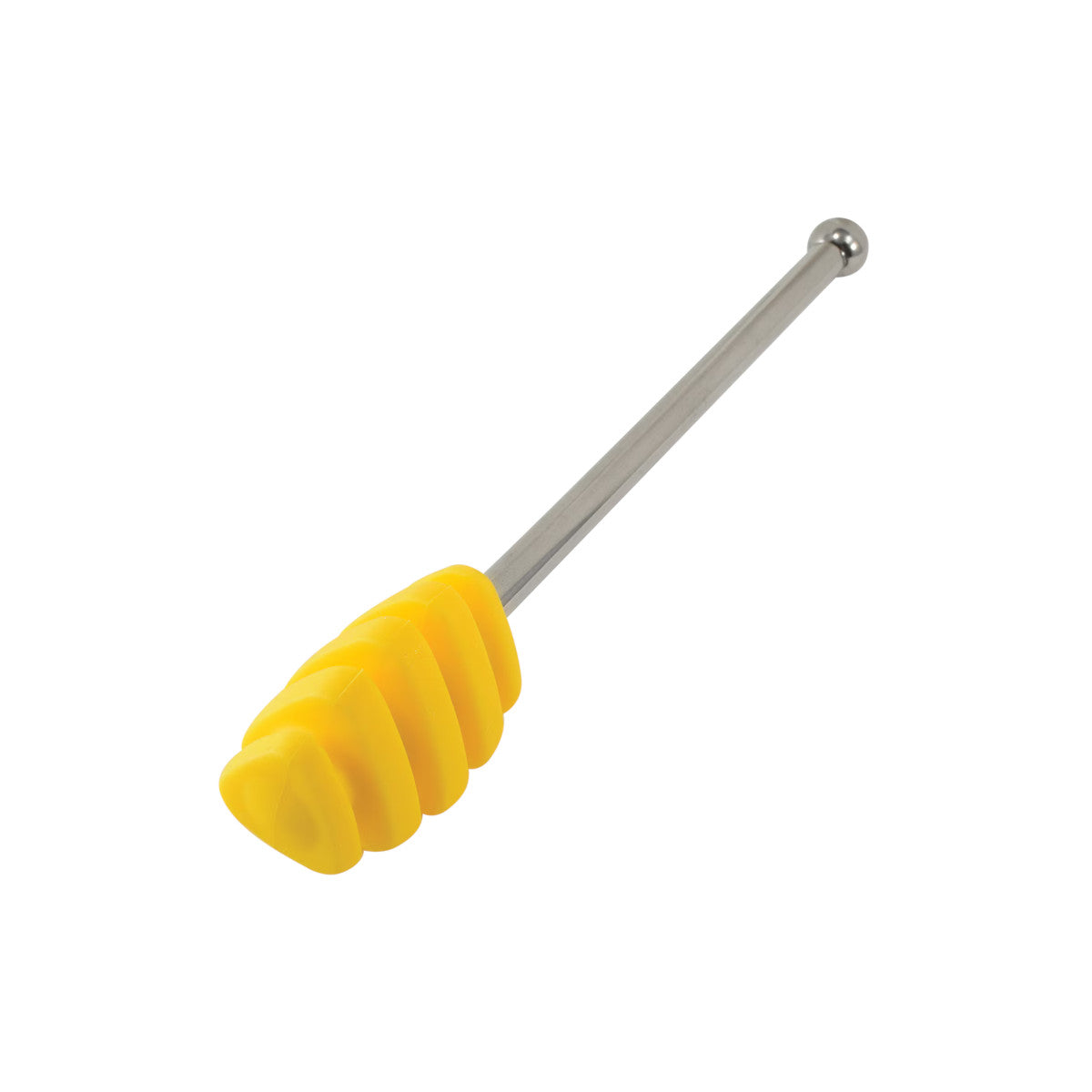 R&M Silicone Honey Dipper with Stainless Steel Handle Yellow