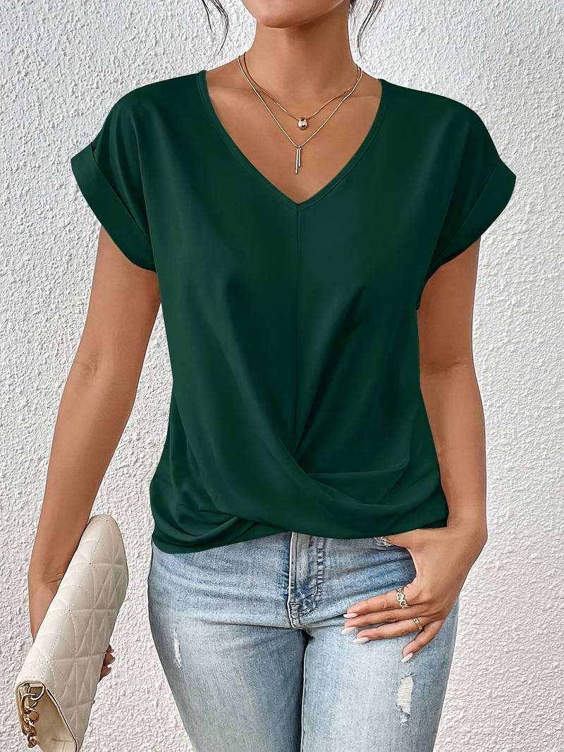 Avslappnad t-shirt - elegant kortärmad damtop
