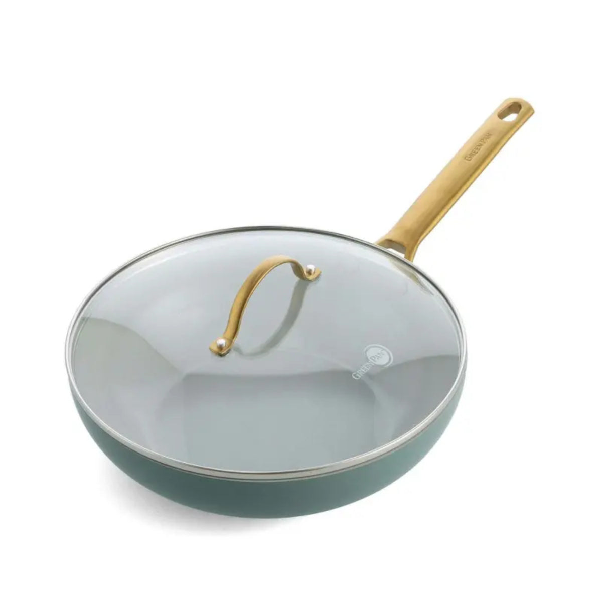 GreenPan Padova Wok with Lid Smokey Sky Blue 28cm