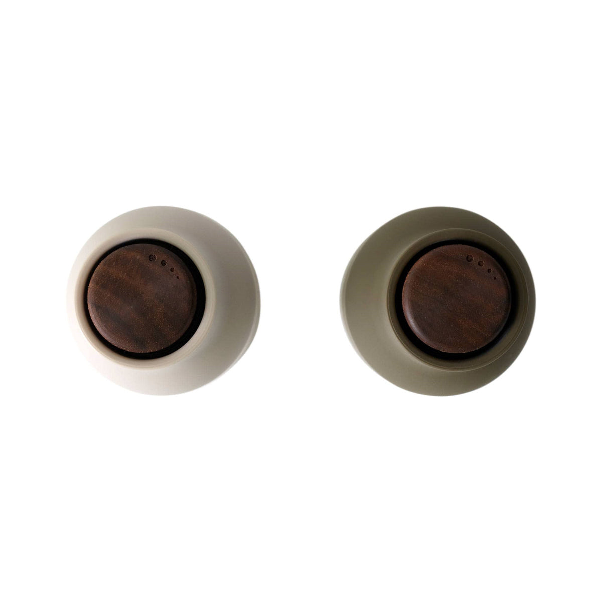 Audo 2 Pack Bottle Grinders with Walnut Top Hunting Green & Beige