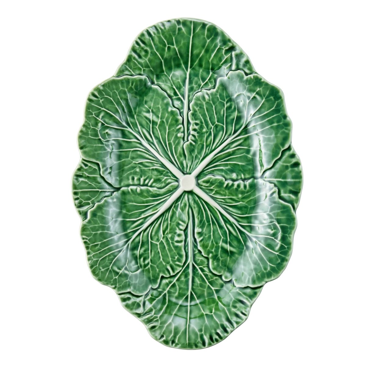 Bordallo Pinheiro Cabbage Oval Platter Green 37.5cm