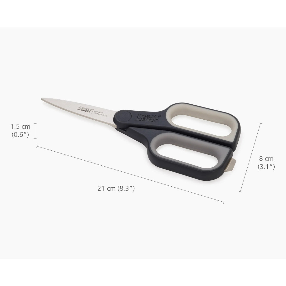 Joseph Joseph PlusCut Scissors with Integrated Box Cutter Grey