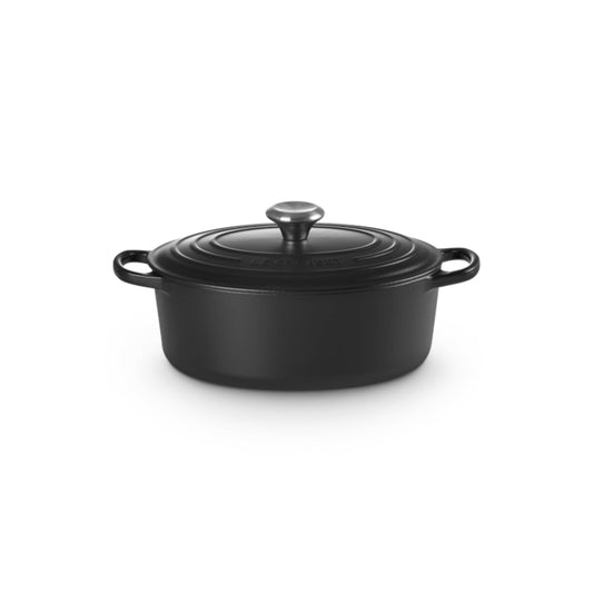 Le Creuset Signature Cast Iron Oval Casserole Satin Black 27cm (4.1L)