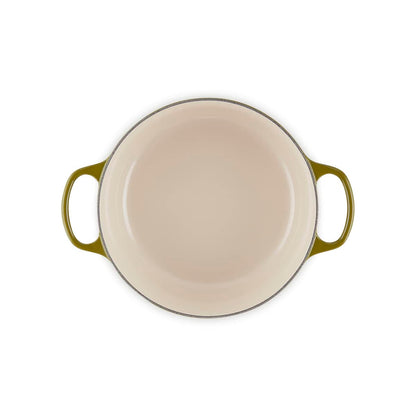 Le Creuset Signature Cast Iron Round Casserole with Gold Knob Olive 24cm (4.2L)