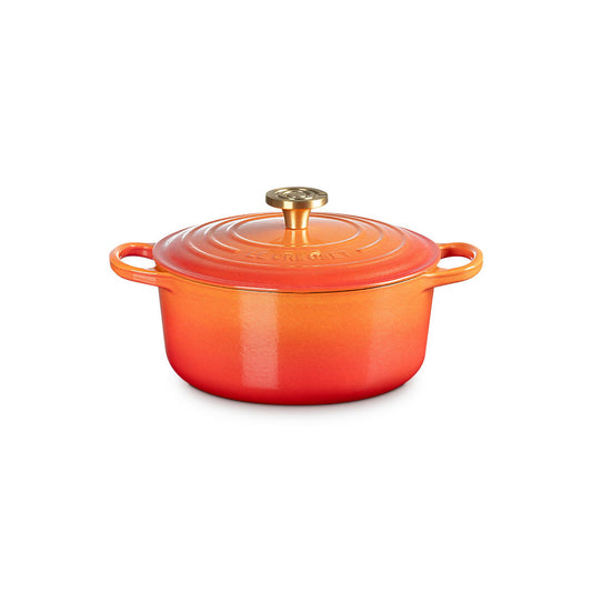 Le Creuset Signature Cast Iron Round Casserole Flamme Dorée 24cm (4.2L)