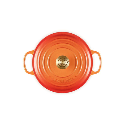 Le Creuset Signature Cast Iron Round Casserole Flamme Dorée 24cm (4.2L)