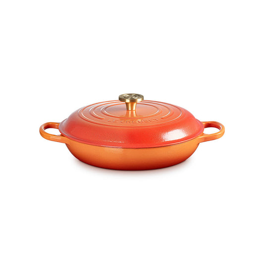 Le Creuset Signature Cast Iron Shallow Casserole Flamme Dorée 30cm (3.5L)