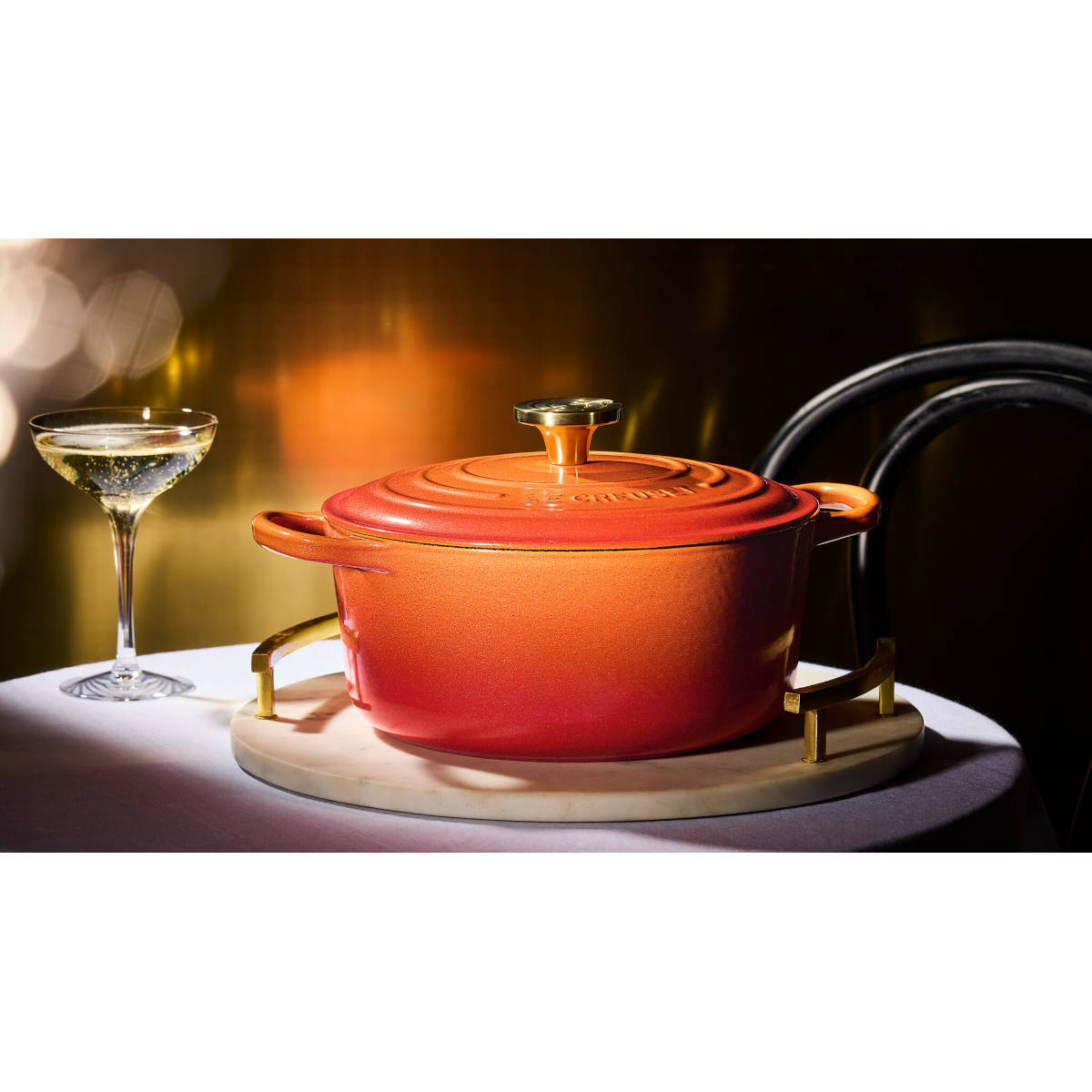 Le Creuset Signature Cast Iron Round Casserole Flamme Dorée 24cm (4.2L)
