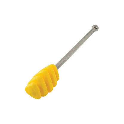 R&M Silicone Honey Dipper with Stainless Steel Handle Yellow