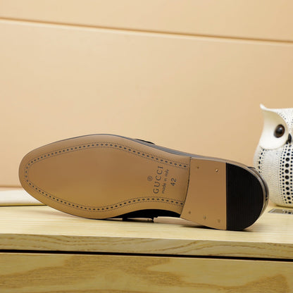 Gentleman Men's Shoes Leather Popular Classic Presbyterian Pattern Loafers G05