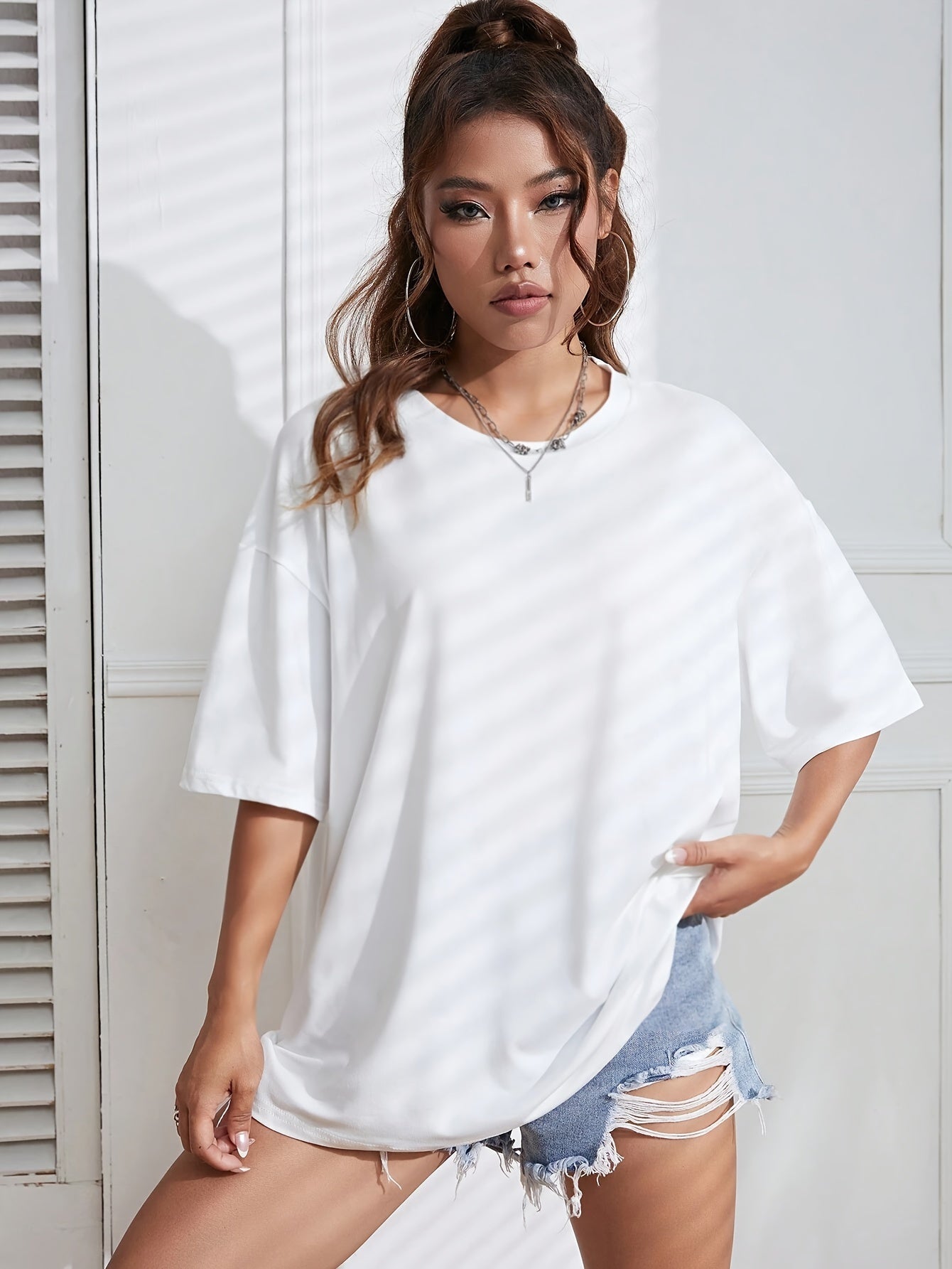Oversized t-shirt - avslappnad passform för kvinnor