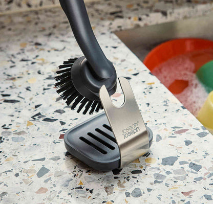 Joseph Joseph SinkTech Washing Up Brush with Steel Stand Grey