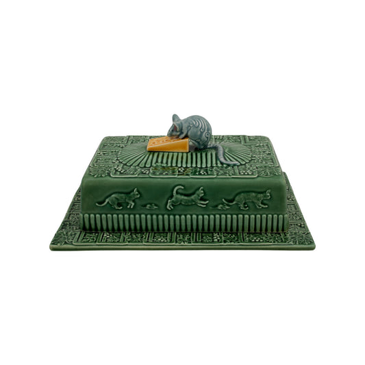 Bordallo Pinheiro Mouse Cheese Tray with Lid Green