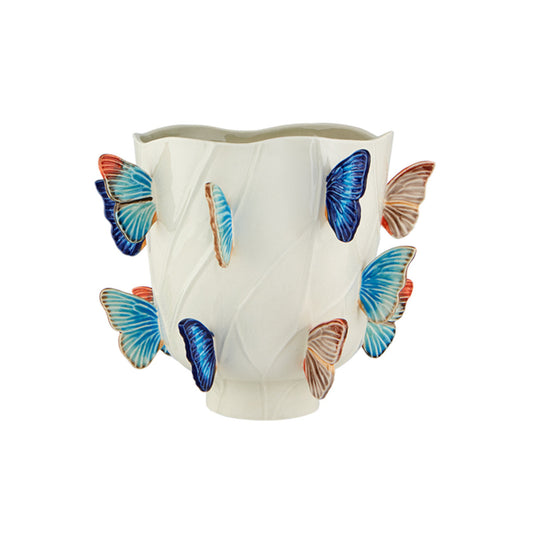 Bordallo Pinheiro Cloudy Butterflies Vase 29.5cm