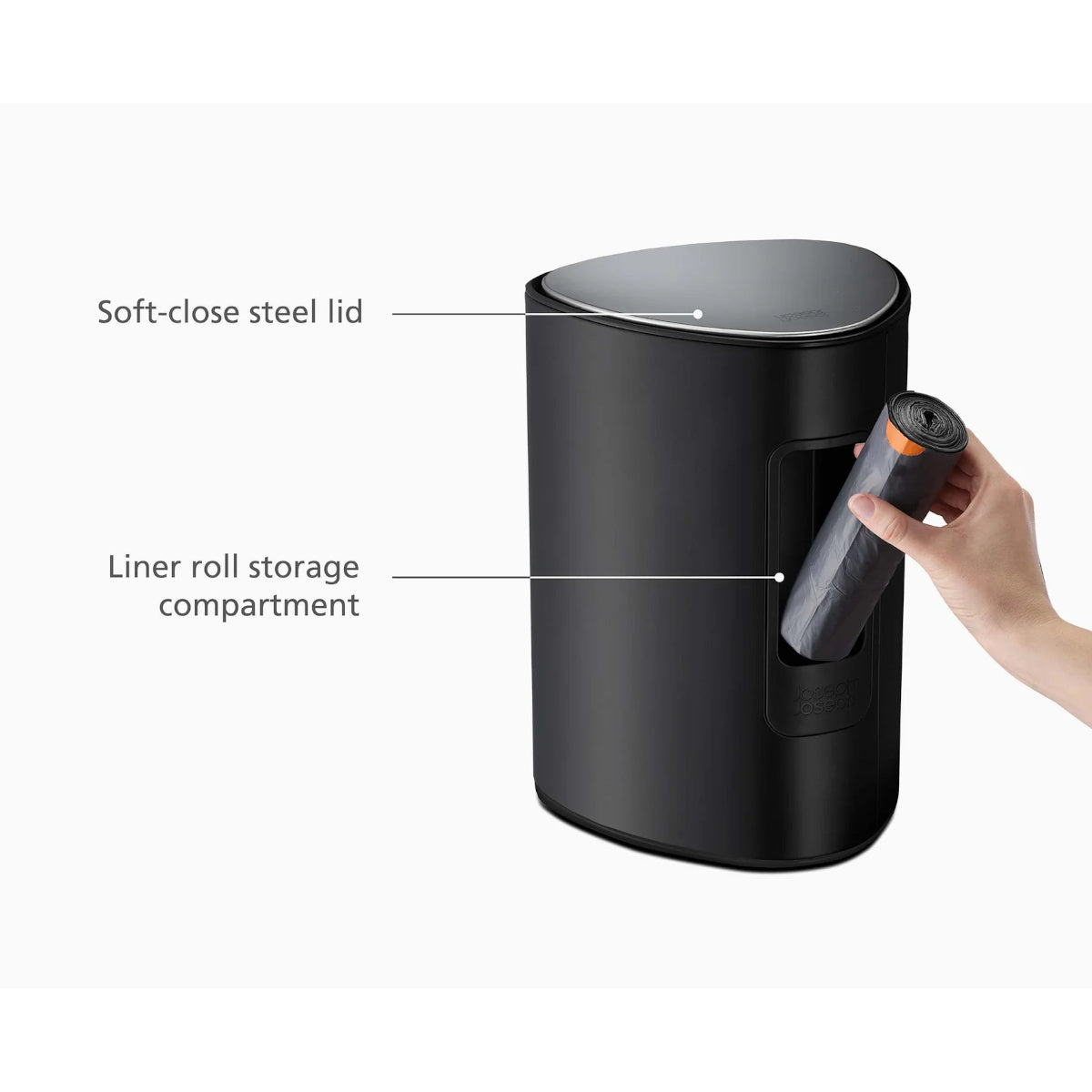 Joseph Joseph EasyStore Pedal Bin Matte Black 5L