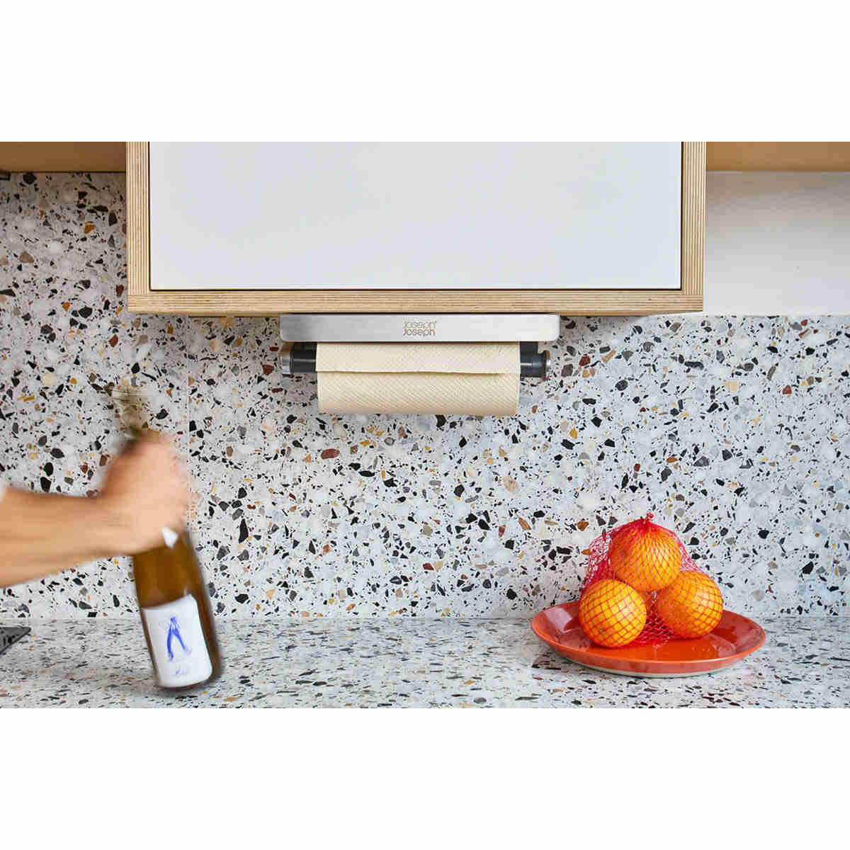 Joseph Joseph RollGrip Under-Shelf Stainless-Steel Kitchen Roll Holder
