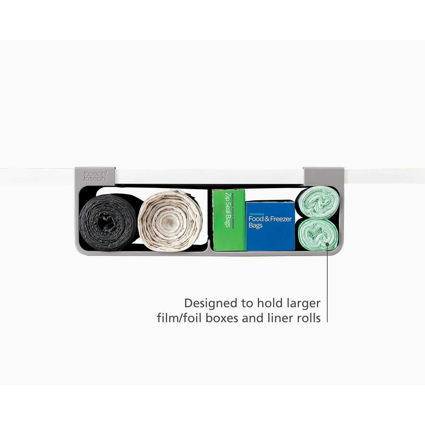 Joseph Joseph CupboardStore Film, Foil & Bag Organiser Grey 11 x 33 x 23cm