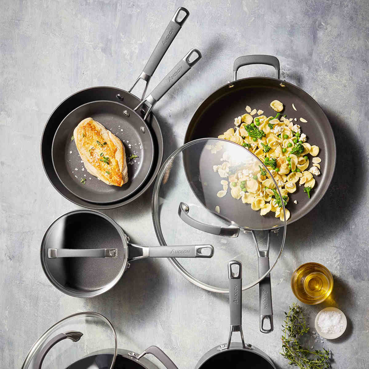 Anolon Endurance+ Nonstick Induction Open French Skillet Black 20cm
