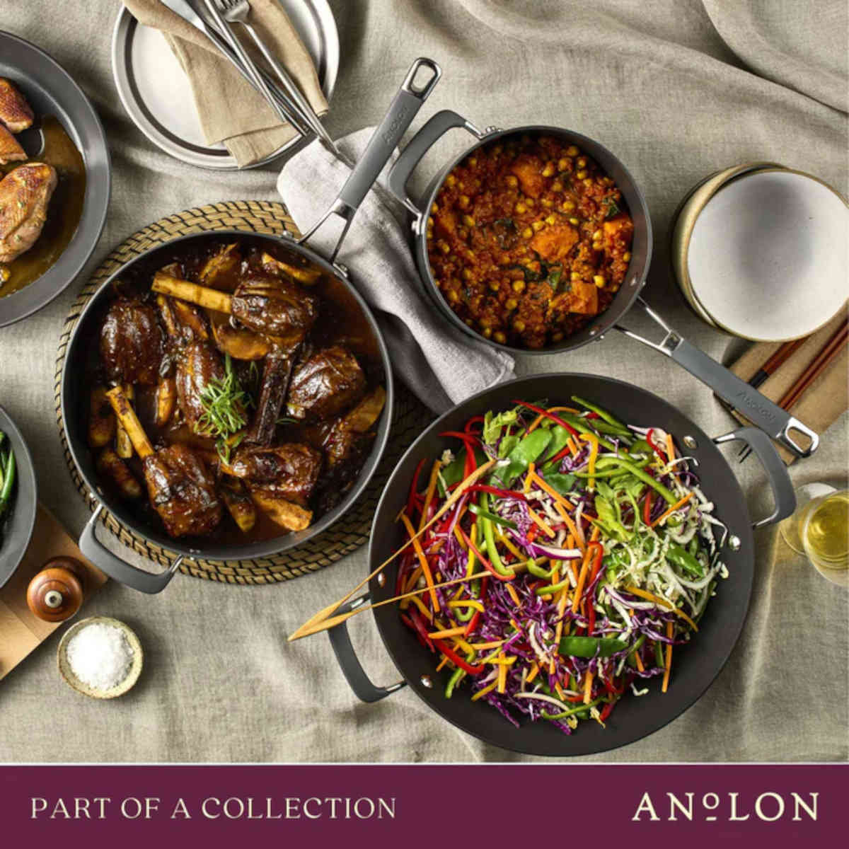 Anolon Endurance+ Nonstick Frypan & Casserole Set 26cm (5.2L)