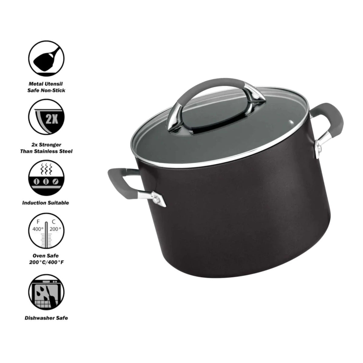 Anolon Endurance+ Nonstick Induction Stockpot Bonus Pasta Insert 24cm (7.6L)