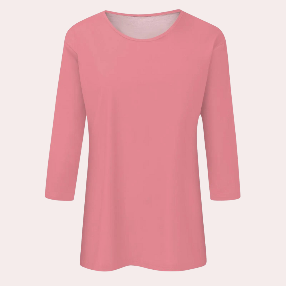 Dam t-shirt med 3/4 ärm - avslappnad och stilren topp för vardagsbruk