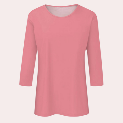 Dam t-shirt med 3/4 ärm - avslappnad och stilren topp för vardagsbruk