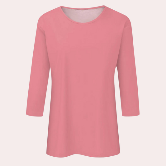 Dam t-shirt med 3/4 ärm - avslappnad och stilren topp för vardagsbruk