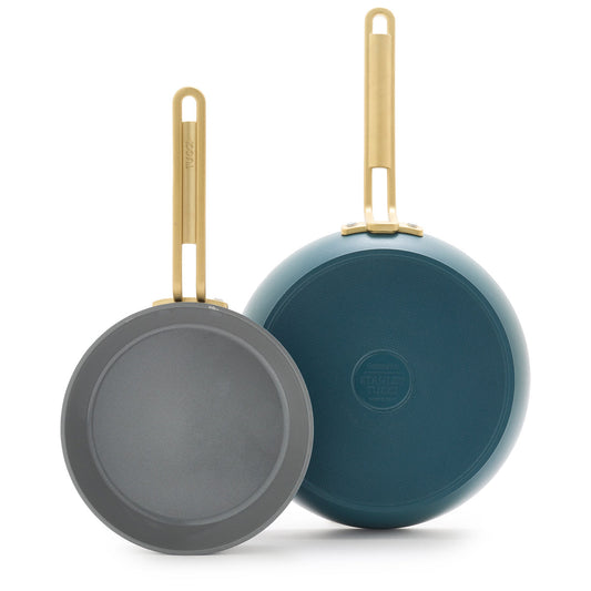 GreenPan™ Stanley Tucci™ Ceramic Nonstick Frypan Set Venetian Teal 20 & 26cm