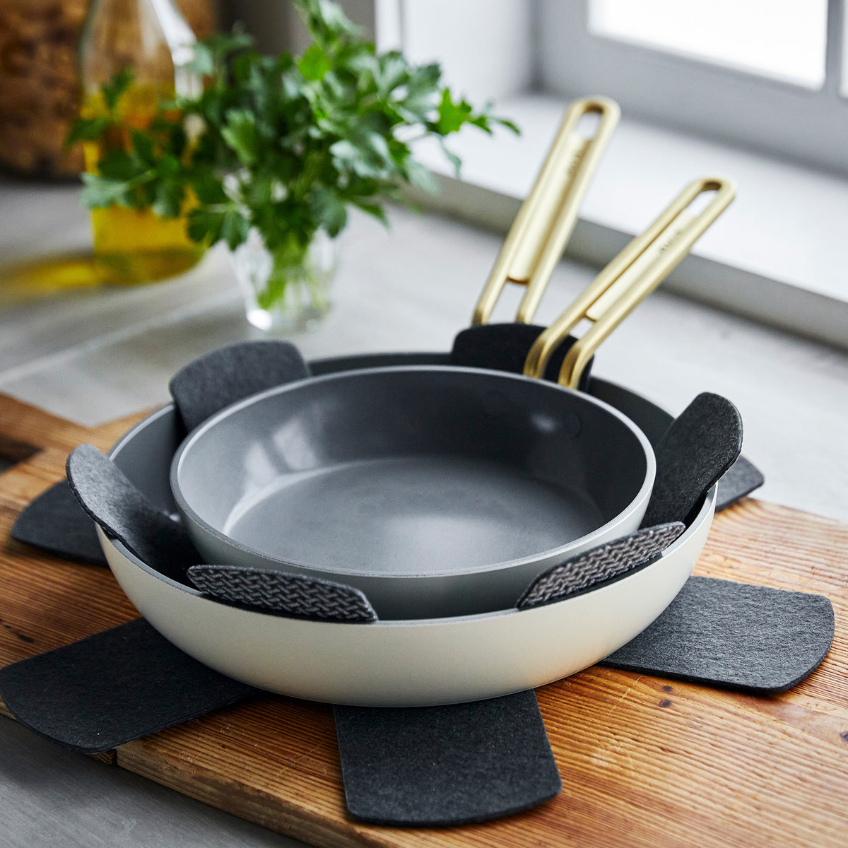 GreenPan™ Stanley Tucci™ Ceramic Nonstick 20cm and 26cm Frypan Set White (2 Piece)