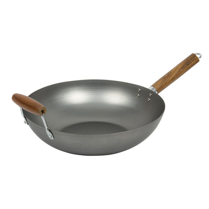 Davis & Waddell Asia One Carbon Steel Wok with Handle 35cm