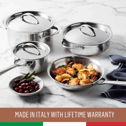 Essteele Per Vita Copper Base Stainless Steel Induction Covered Sauteuse 28cm (5.2L)