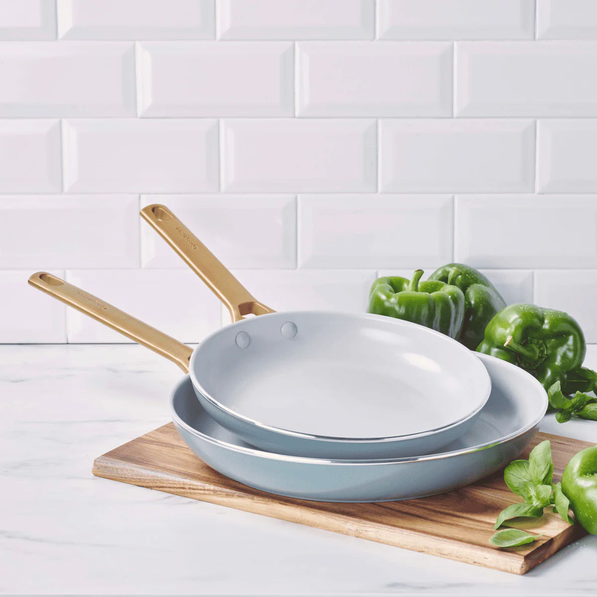 GreenPan Padova Frypan Set Smoke Blue 26cm & 30cm