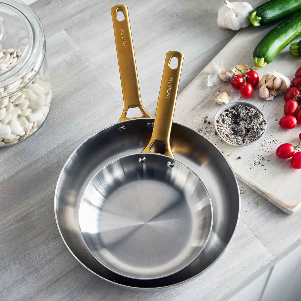 GreenPan Padova Stainless Steel Frypan Set 26 & 30cm