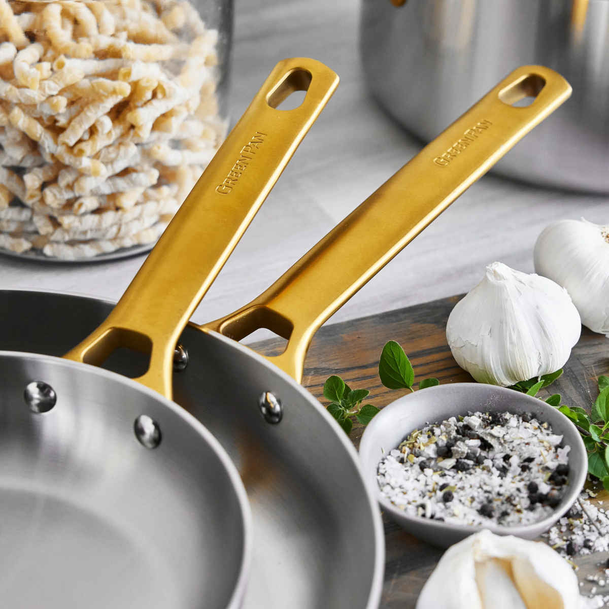 GreenPan Padova Stainless Steel Frypan Set 26 & 30cm