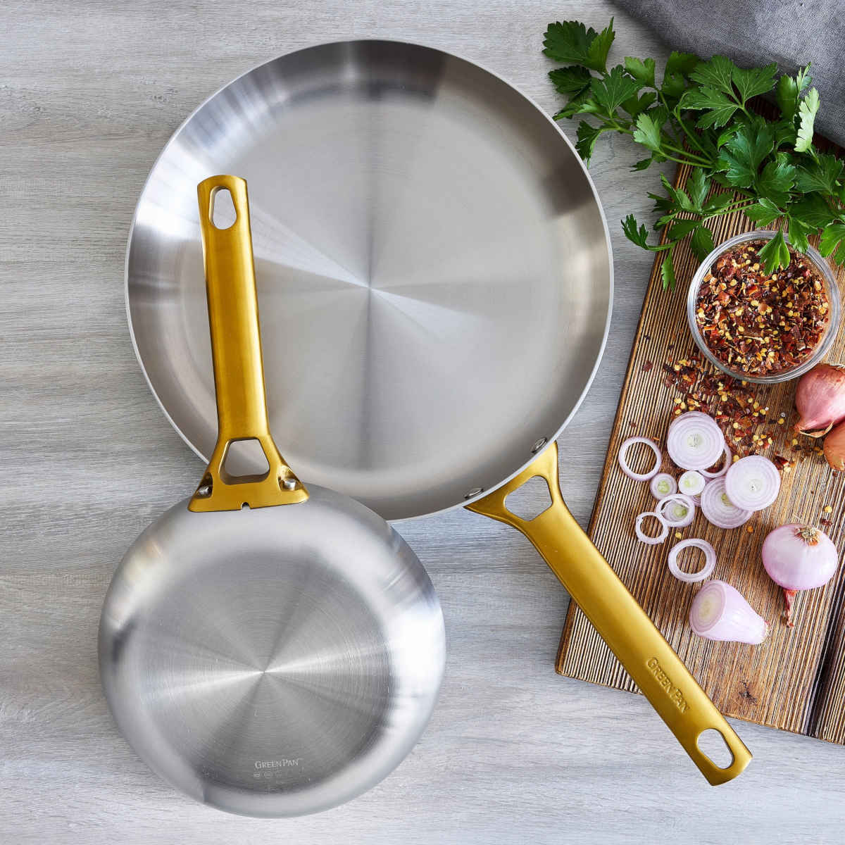 GreenPan Padova Stainless Steel Frypan Set 26 & 30cm