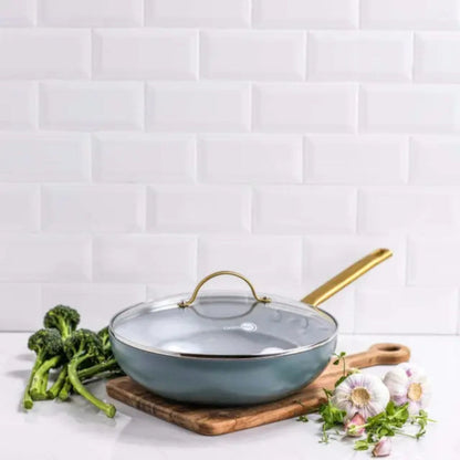 GreenPan Padova Wok with Lid Smokey Sky Blue 28cm
