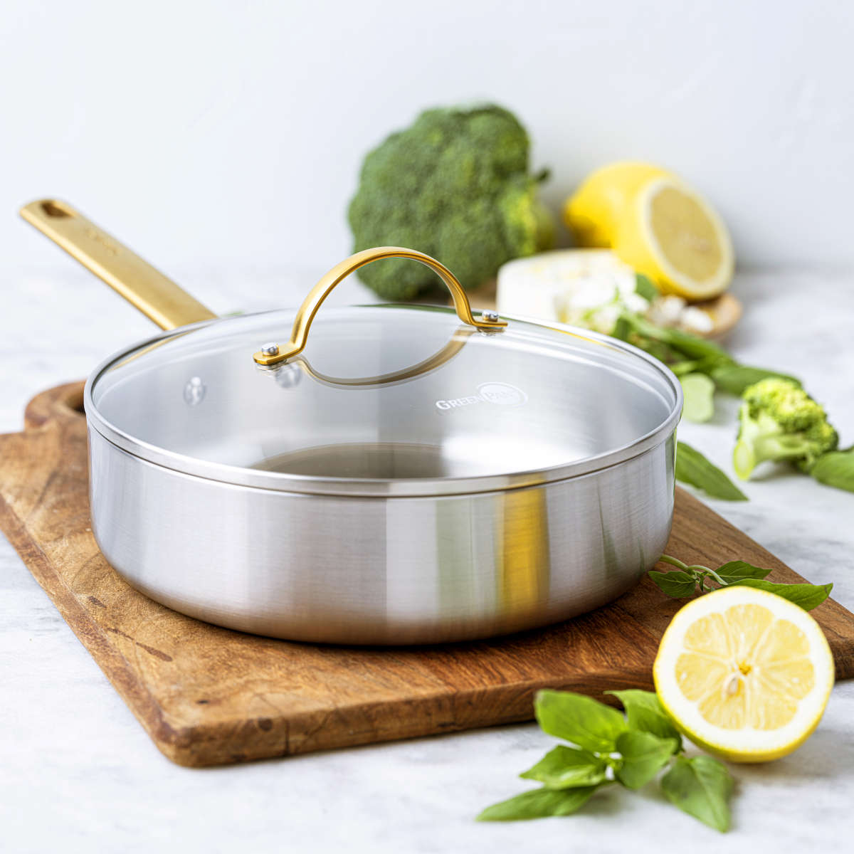 Greenpan Reserve Padova Stainless Steel Saute Pan 24cm