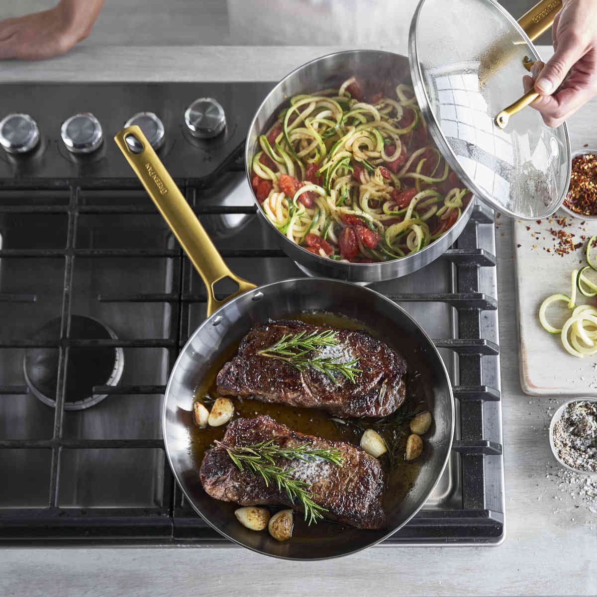 Greenpan Reserve Padova Stainless Steel Saute Pan 24cm