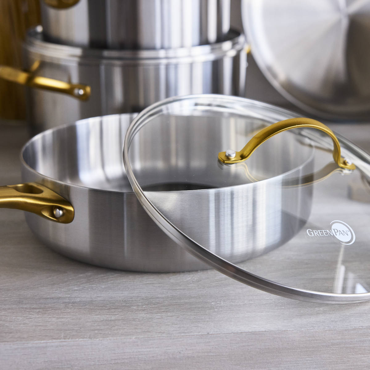 Greenpan Reserve Padova Stainless Steel Saute Pan 24cm