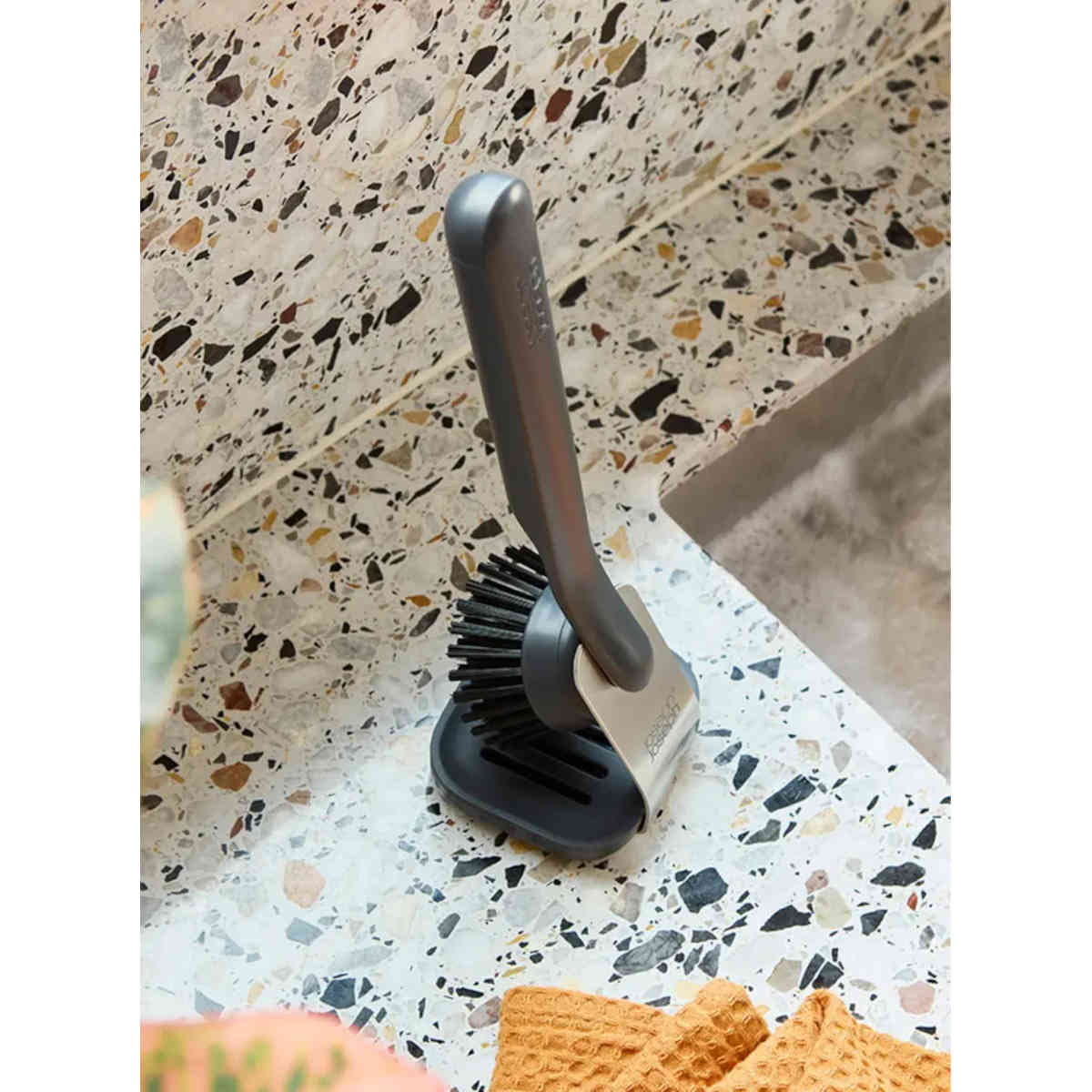 Joseph Joseph SinkTech Washing Up Brush with Steel Stand Grey