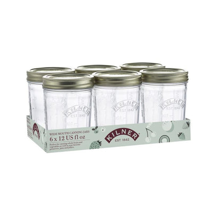 Kilner Wide Mouth Preserving Jars Set of 6 (350ml)