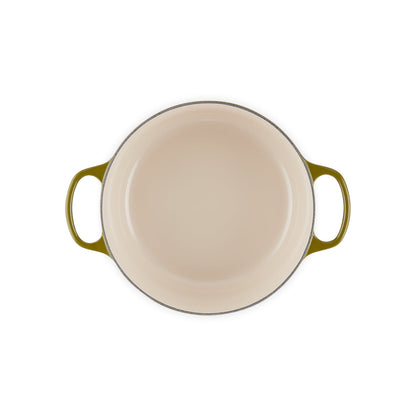 Le Creuset Signature Round Casserole Gold Knob Olive 26cm