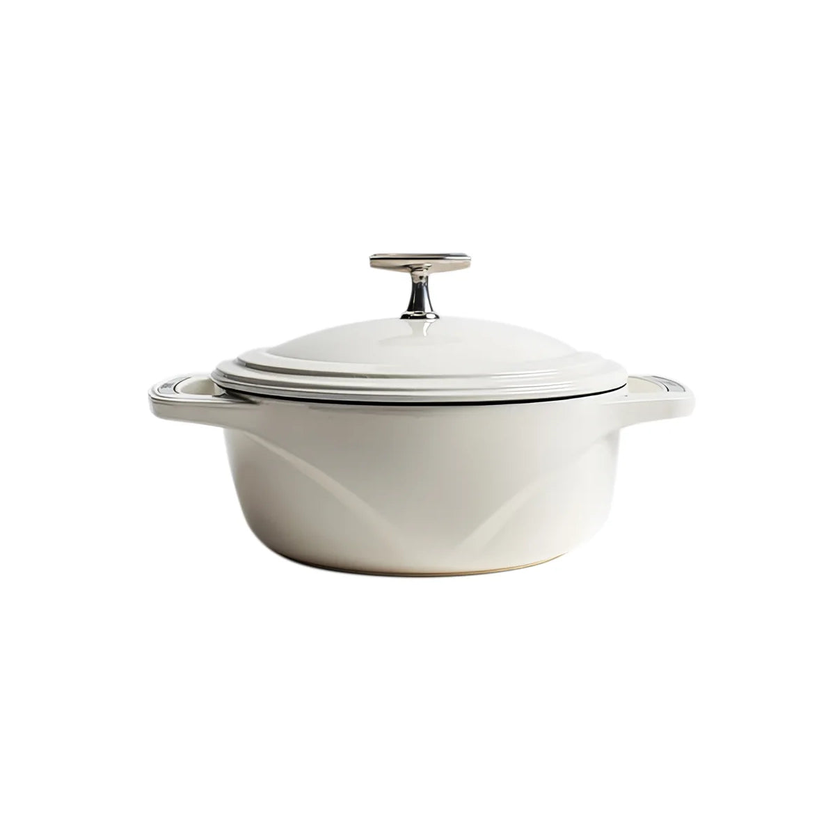 Lodge USA Enamel Round Casserole White 4.25L