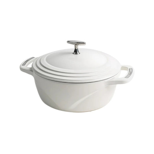 Lodge USA Enamel Round Casserole White 4.25L