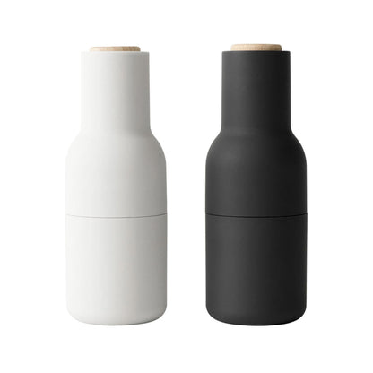 Audo 2 Pack Bottle Grinders Beech Top Ash & Carbon