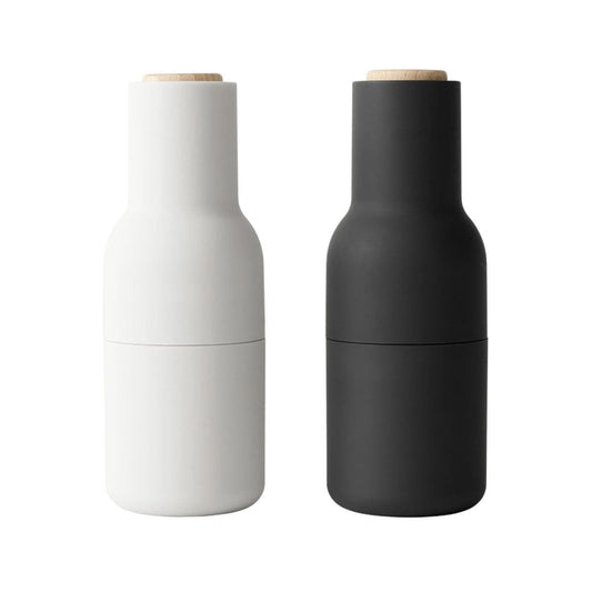 Audo 2 Pack Bottle Grinders Beech Top Ash & Carbon