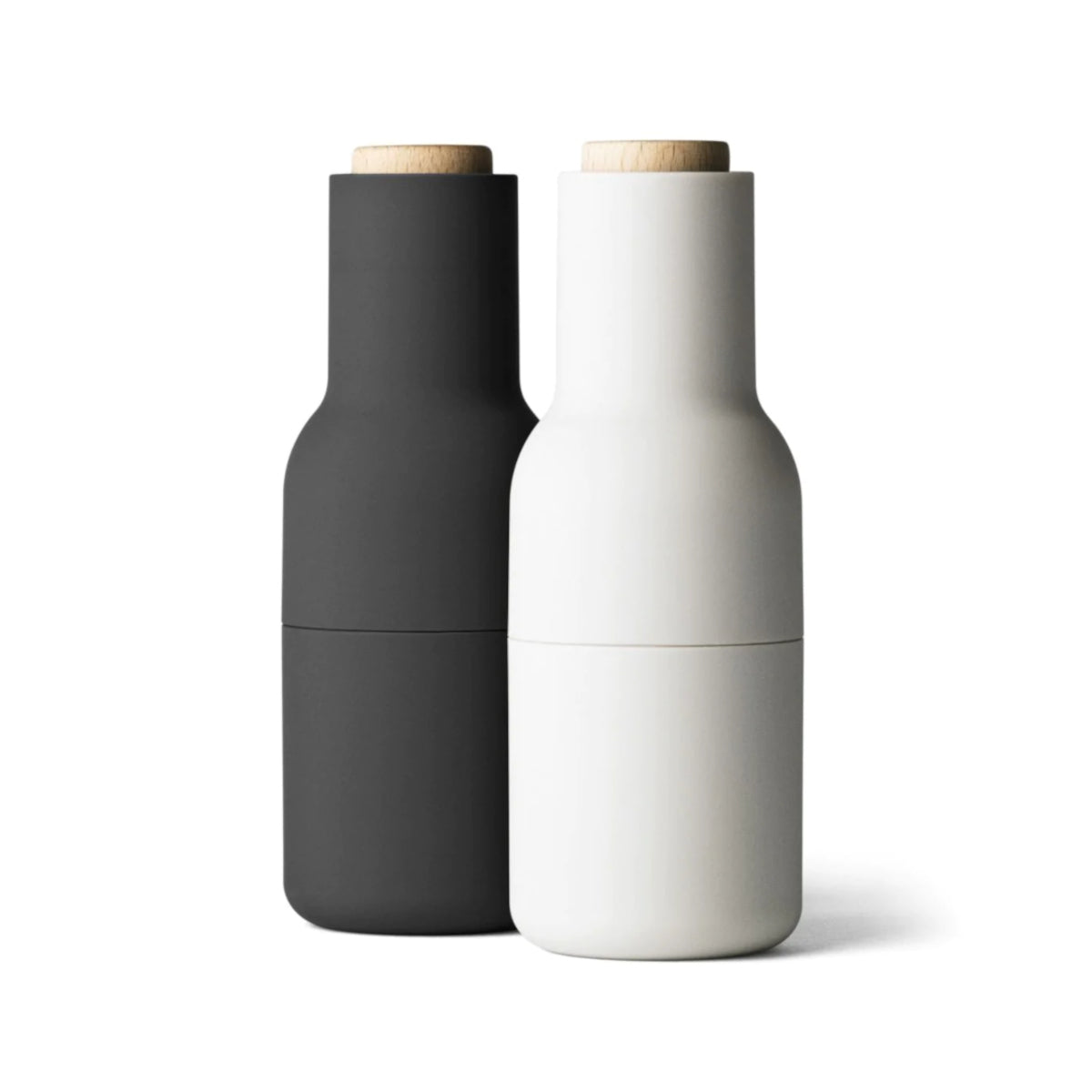 Audo 2 Pack Bottle Grinders Beech Top Ash & Carbon