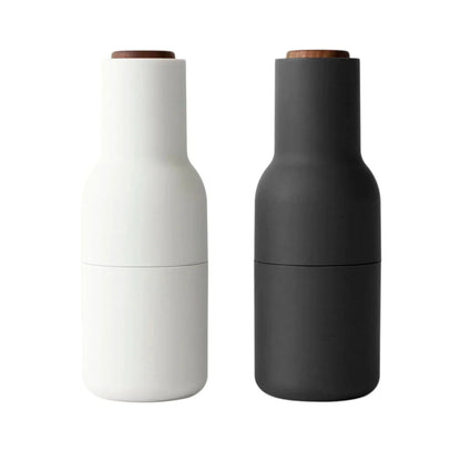 Audo 2 Pack Bottle Grinders Walnut Top Ash & Carbon