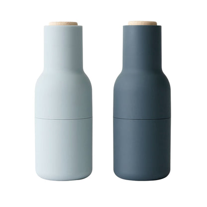 Audo 2 Pack Bottle Grinders with Beech Top Blues